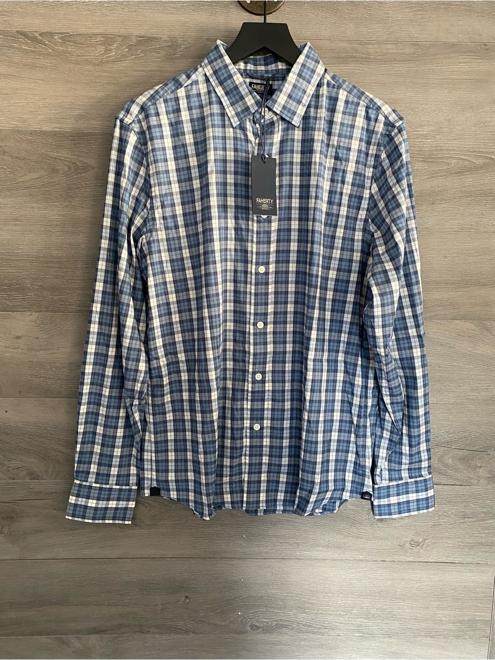 Faherty Reserve The Movement Shirt NWT Seaside Blue Plaid
